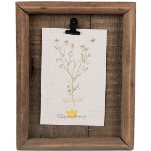 Фоторамка Clayre & Eef 6H2358 с клеммой, коричневая, 16x3x21 см