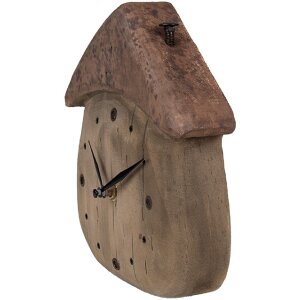 Clayre & Eef 6KL0819 Tischuhr Braun 18x5x19 cm 1xAA Batterie