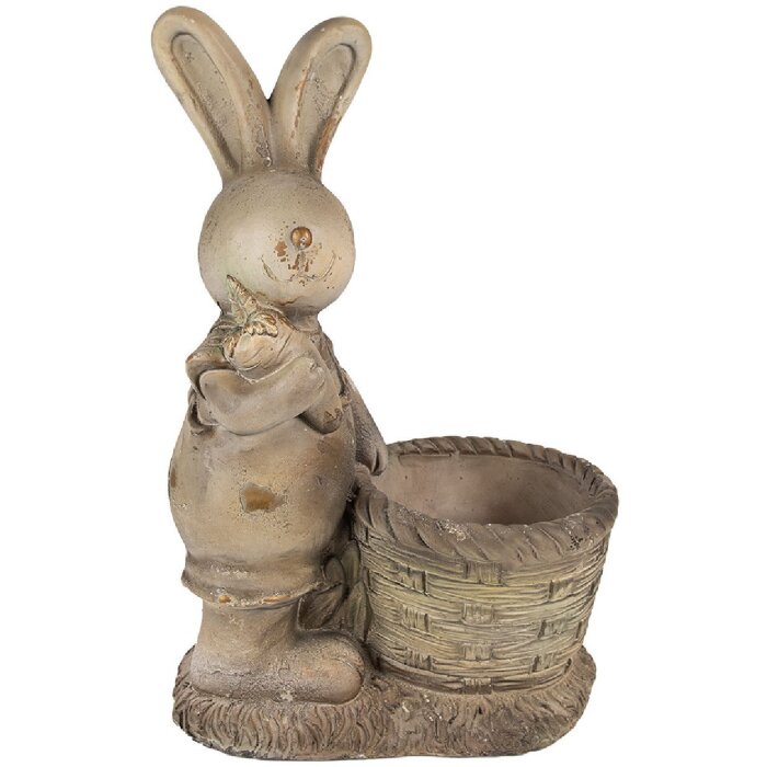 Кашпо Clayre & Eef в виде кролика, коричнево-бежевое, 38x22x49 см