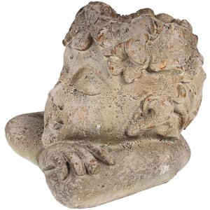 Clayre & Eef 6MG0038 Blumentopf Kopf 20x20x19 cm Grau...