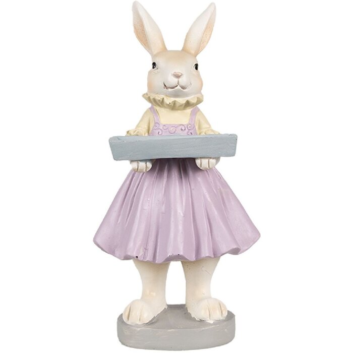 Фигурка кролик Clayre & Eef, коричнево-фиолетовая, 10x8x20 см