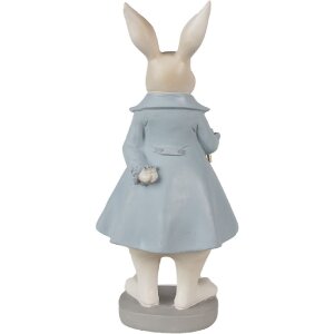 Clayre & Eef 6PR4015 Deko Kaninchen Beige Blau 12x9x26 cm