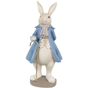 Clayre & Eef 6PR4017 Deko-Kaninchen Beige Blau...