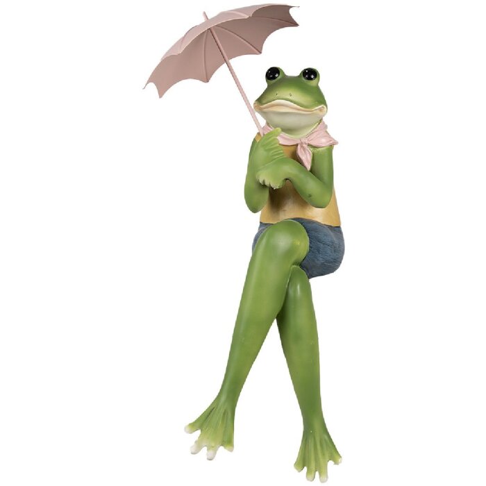 Фигурка лягушка Clayre & Eef зеленая 23x18x42 см