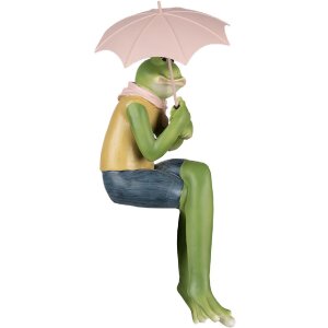 Фигурка лягушка Clayre & Eef зеленая 23x18x42 см