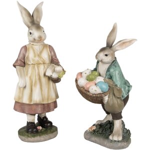 Декоративный кролик Clayre & Eef коричнево-розовый 14x11x38 см