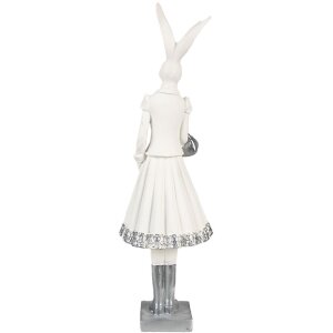 Clayre & Eef 6PR4037 Декоративный кролик белый 10x9x32 см полирезин современный
