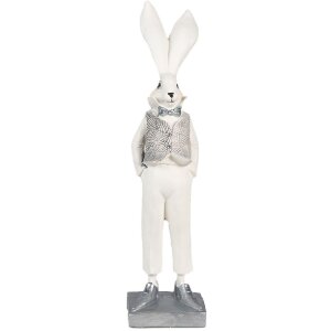 Clayre & Eef 6PR4047 Deko Kaninchen Weiß Silber...