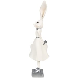 Clayre & Eef 6PR4048 Deko-Kaninchen Weiß Silber...