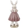 Clayre & Eef 6PR4059 Deko-Kaninchen Weiß Rosa 12x10x27 cm