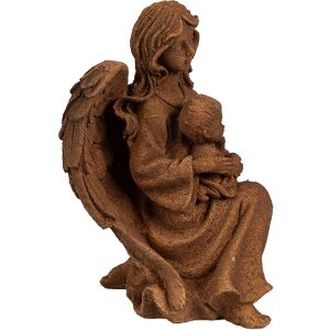 Clayre & Eef 6PR4064 Dekoration Engel Braun 13x11x18 cm