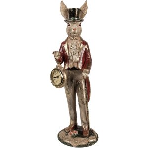 Clayre & Eef 6PR4084 Deko-Kaninchen Weiß Gold...