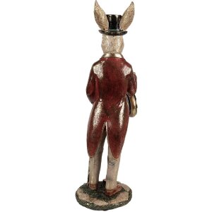 Clayre & Eef 6PR4084 Deko-Kaninchen Weiß Gold 13x12x39 cm