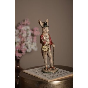 Clayre & Eef 6PR4084 Deko-Kaninchen Weiß Gold 13x12x39 cm