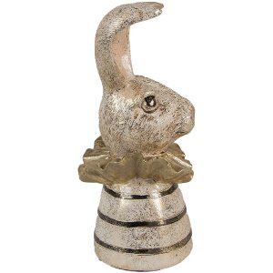 Clayre & Eef 6PR4085 Deko Kaninchen Weiß goldfarbig 10x10x20 cm