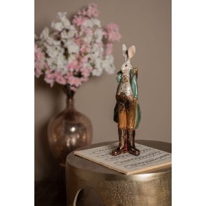 Clayre & Eef 6PR4088 Deko-Kaninchen Weiß Gold 10x10x36 cm