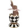 Clayre & Eef 6PR4102 Deko Kaninchen im Ei 8x7x19cm Braun Weiß Gold