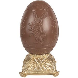 Clayre & Eef 6PR4105 Deko Ei Braun Gold Kaninchenrelief 14x14x25 cm