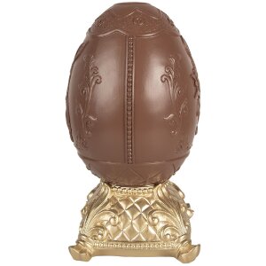 Clayre & Eef 6PR4105 Deko Ei Braun Gold Kaninchenrelief 14x14x25 cm