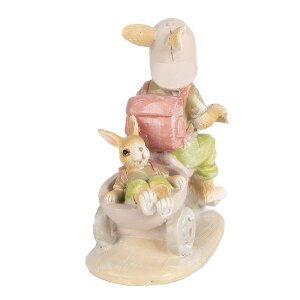 Фигурка Clayre & Eef Зайчик на трёхколёсном велосипеде, коричневая