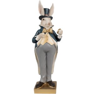 Clayre & Eef 6PR4129 Deko-Kaninchen Beige Blau...