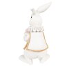 Clayre & Eef 6PR4147 Deko Kaninchen Weiß Gold 8x7x14 cm