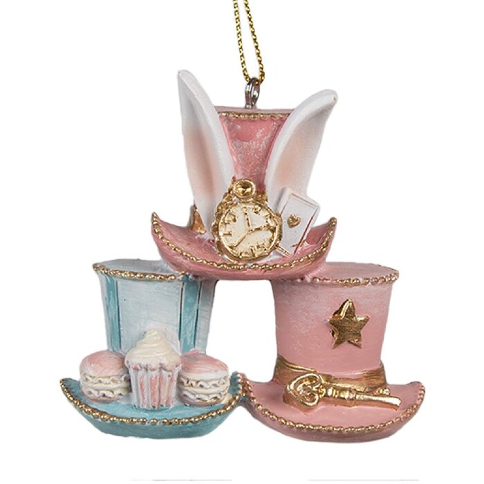 Подвесок в форме шляпы, розовый и синий, 7x4x7 см