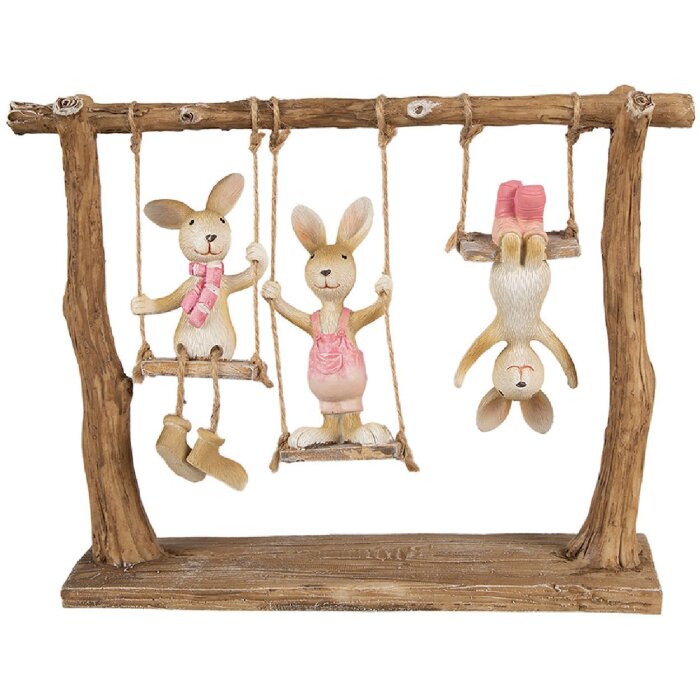 Clayre & Eef 6PR5010 Deko-Kaninchen Braun Beige 26x6x20 cm