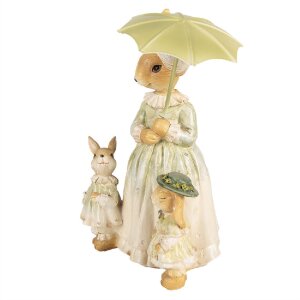 Clayre & Eef 6PR5023 Kaninchen mit Regenschirm Deko...