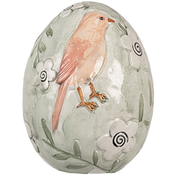 Clayre & Eef 6PR5043 Deko-Ei Grün Ø 10x13 cm Osterdekoration