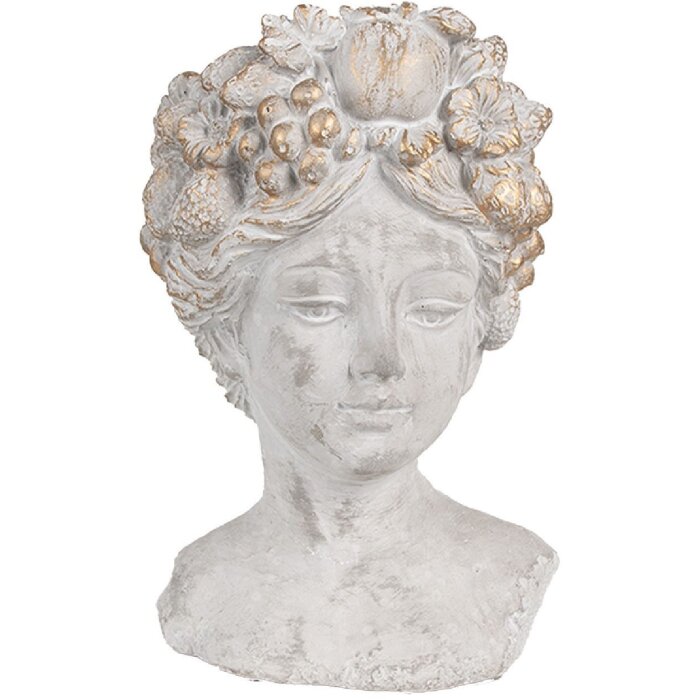 Кашпо Clayre & Eef 6TE0499S серого цвета, ретро-дизайн, 14x14x22 см