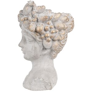 Clayre & Eef 6TE0499S Blumentopf Grau 14x14x22 cm...