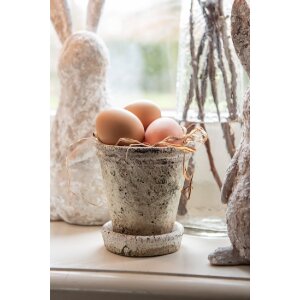 Clayre & Eef 6TE0503M Blumentopf Beige Ø11x12cm Stein Landhausstil