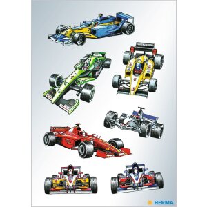 HERMA Sticker Schmucketiketten DECOR Rennautos 3 Blatt...