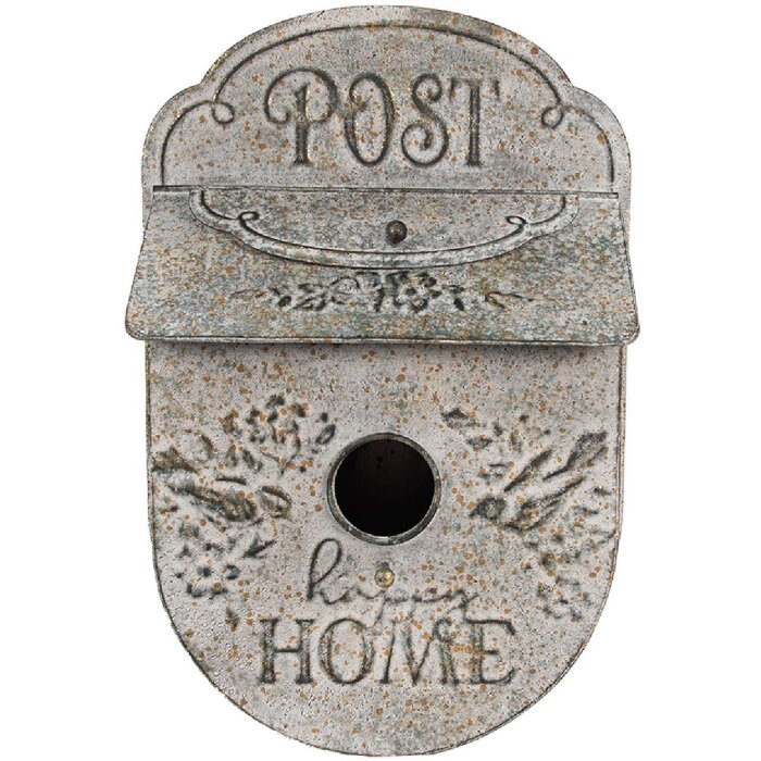 Декоративная кормушка Clayre & Eef 6Y5497, серая, 27x11x41 см