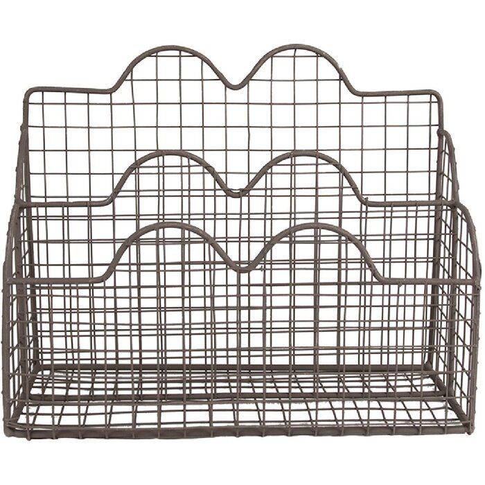 Clayre & Eef 6Y5530 Briefhalter Braun 27x12x22 cm Elegantes Bürozubehör