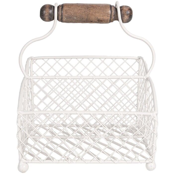 Clayre & Eef 6Y5533 Briefhalter Weiß 19x15x9/24 cm Praktisch & Stilvoll