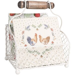 Clayre & Eef 6Y5533 Briefhalter Weiß 19x15x9/24 cm Praktisch & Stilvoll