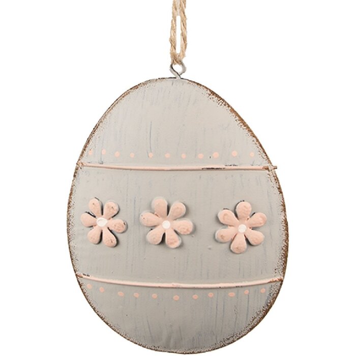 Clayre & Eef 6Y5577 Deko-Hänger Ei 10x2x8 cm Grau
