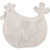 Clayre & Eef 6Y5579 Deko Huhn 15x6x14 cm Weiß Ländlicher Charme