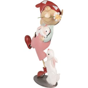 Clayre & Eef 6Y5596 Deko-Zwerg 40x15x55 cm Rosa Charmantes Gartenaccessoire