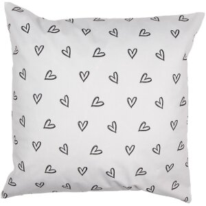 Clayre & Eef BSL23 Kissenhülle Weiß 45x45 cm mit Häschen-Motiv