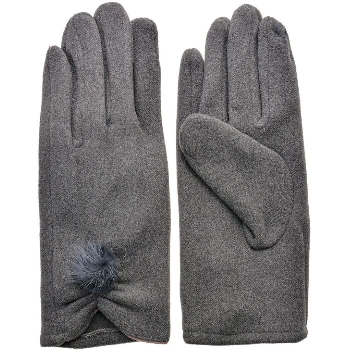 Juleeze JZGL0070 Перчатки женские войлочные с помпоном серые один размер