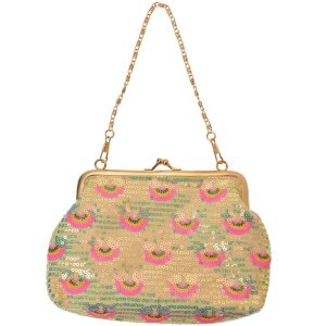 Juleeze JZWA0190 Pailletten-Clutch Pastell-Pink Gold 8cm
