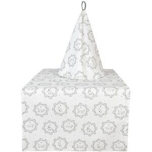 Кухонное полотенце Clayre & Eef LGC48 бело-серое Seersucker Ø 80 см