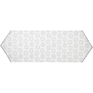 Clayre & Eef LGD65 Tischläufer Bauernhaus Muster Weiß/Grau 50x160cm