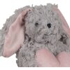 Clayre & Eef TW0603 Плюшевый кролик серый с сердцем 14x15x20 см