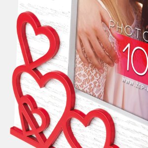 ZEP Holz-Fotorahmen Amalia Vertical 10x15 cm Rot Weiß Struktur