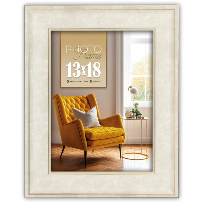 ZEP Bilderrahmen Venezia 15x20 cm weiß Goldkante