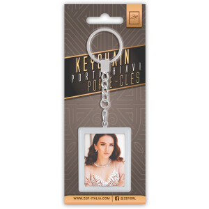 Серебряный металлический брелок ZEP AA9L для 2 фото 3,5x4,5 см